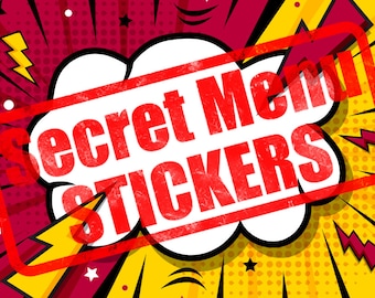 Secret Menu Prank Stickers - 12 Pack