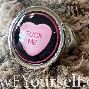 Valentine's day candy heart or cursive butt plug, because love Stainless steel or silicon mature image 2