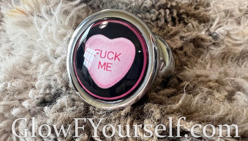 Valentine's day candy heart or cursive butt plug, because love Stainless steel or silicon mature image 2