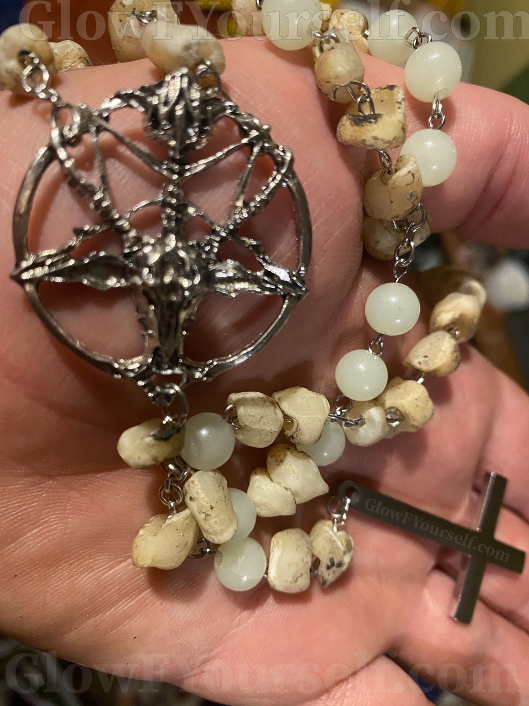 Bahpomet Rosary, Made Out of TEETH! Hail Satan, Praise Jesus, 666 Etc - Etsy