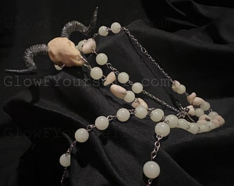 Custom made rams skull rosary! Hail you some Satan with one of our unique pieces of infernal flair, just in time for Easter! 666 amen etc