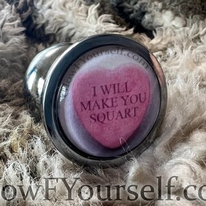 Valentine's day candy heart or cursive butt plug, because love Stainless steel or silicon mature image 6