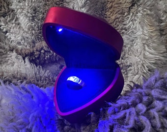 Light up Heart shaped ring box butt plug! Perfect for valentines day, indecent proposals, wedding and/or gag gift, mature adults only