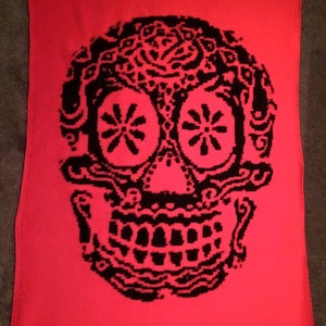 Skull / Day of the Dead Crochet Blanket - PATTERN ONLY