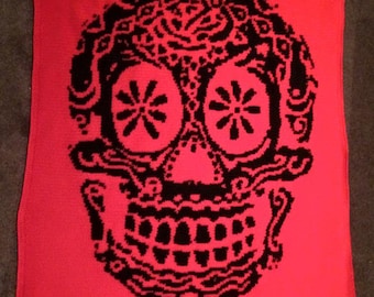 Skull / Day of the Dead Crochet Blanket - PATTERN ONLY