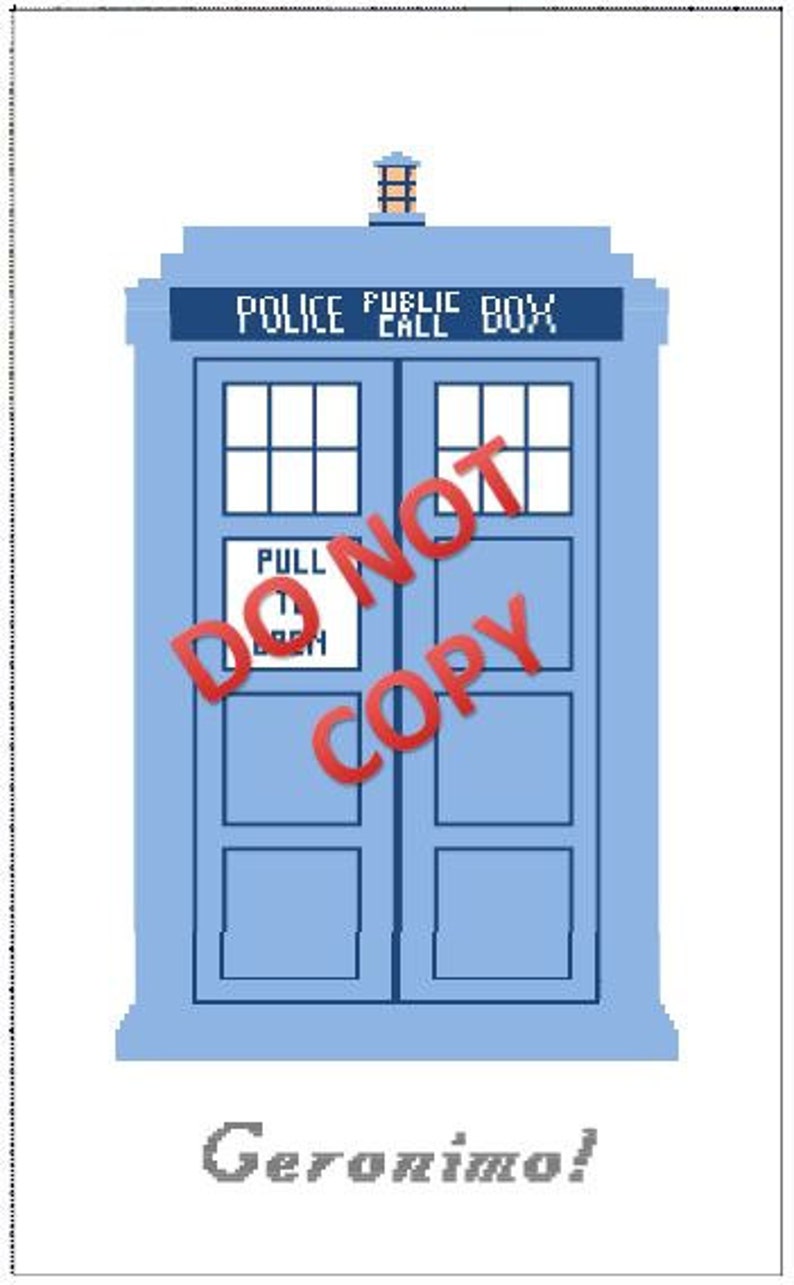 Doctor Who TARDIS Geronimo crochet blanket PATTERN ONLY image 2