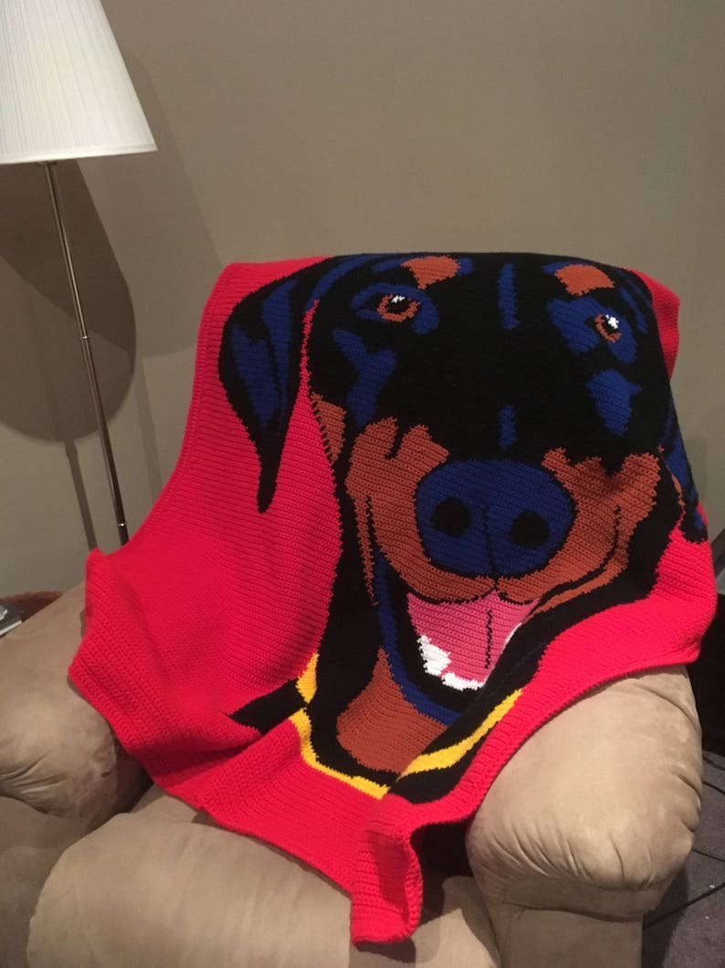Doberman Blanket GRAPH PATTERN ONLY Etsy Australia