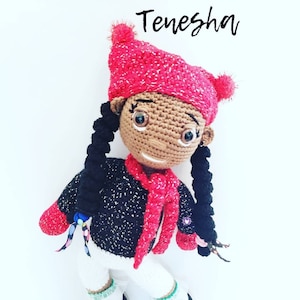 Crochet Doll Pattern -Tenesha - Crochet Doll - African American Crochet Doll