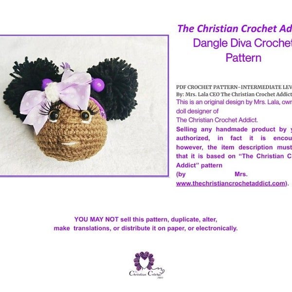 Dangle Diva Afro Puff Crochet Keychain Pattern