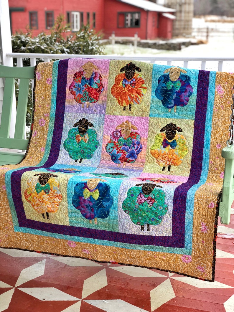 Showy Sheep Quilt Pattern Final Quilt Size 45" X 65.75" By: Katie Rosa ...