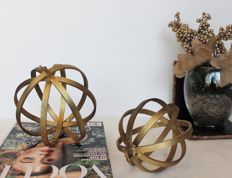 Decorative Orbs Set of 2 With Metal Hardware for Any Rustic Home Decor