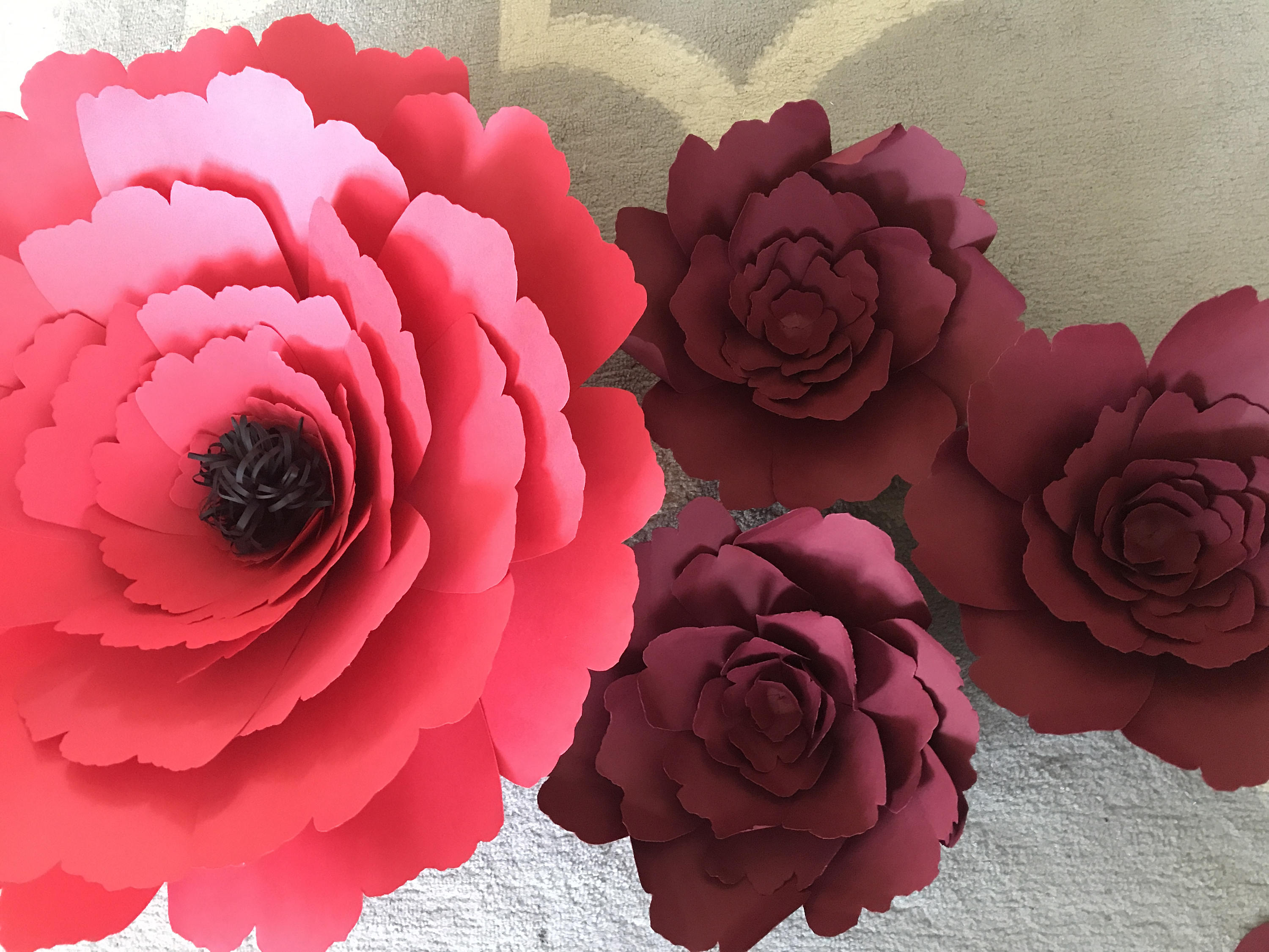 Giant Maroon Paper Flower Backdropgiant Paper Flower Wedding Etsy