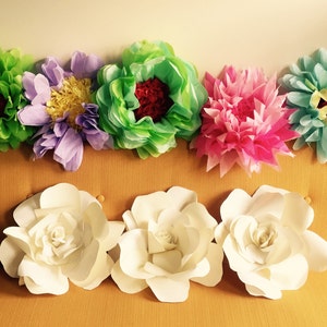 5pk-13&quot;Super Fluffy Flowers- tissue paper flower, party, shower, wedding, wall flower, backdrop, table decor  flowers