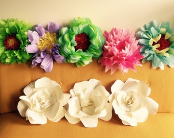 5pk-13"Super Fluffy Flowers- tissue paper flower, party, shower, wedding, wall flower, backdrop, table decor  flowers
