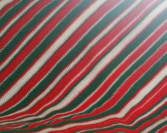 Large Christmas Throw - Red, Green & Cream Crochet *Limited Edition*