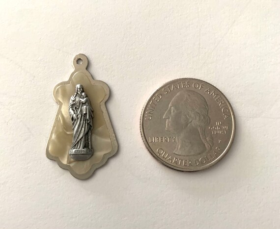 Saint Joseph pendant, Patron Saint religious meda… - image 6