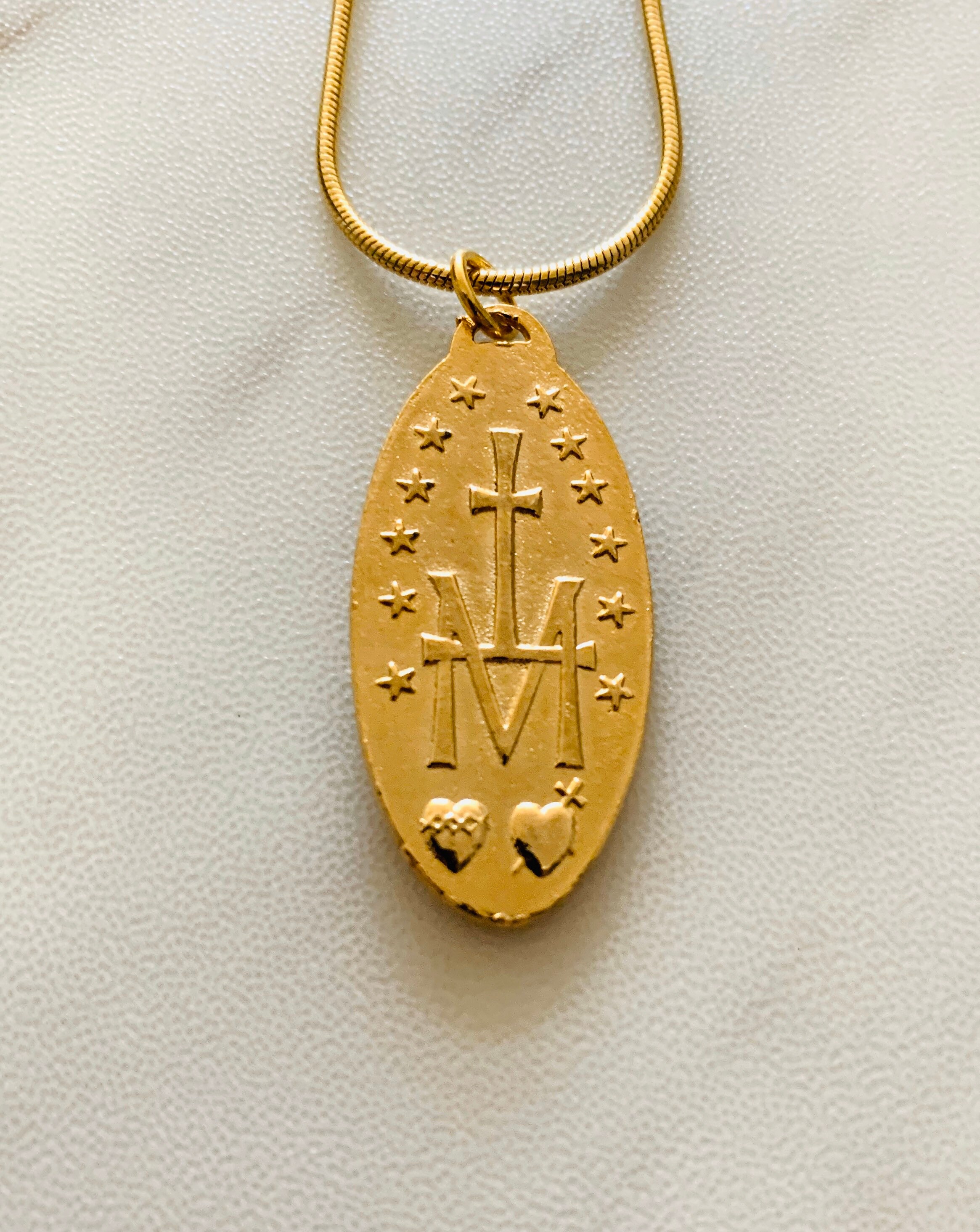 Vintage Miraculous Medal Marian Medal French Religious Etsy