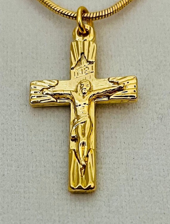gold plated crucifix - Gem