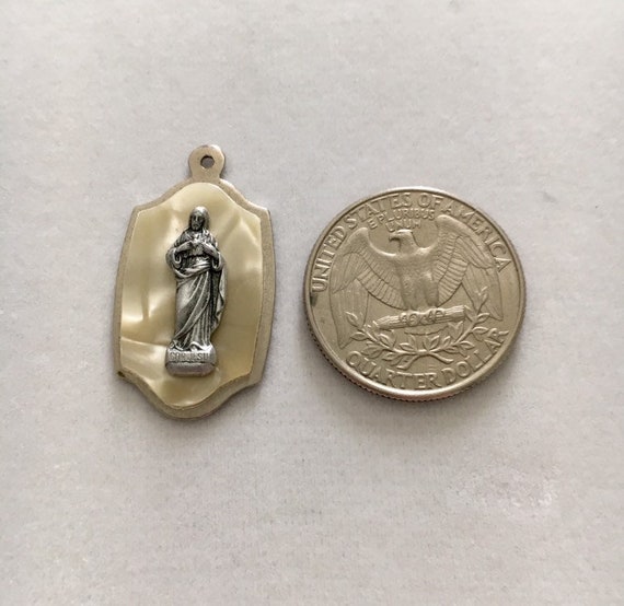 Cor Jesu religious medallion, Jesus Sacred Heart … - image 6
