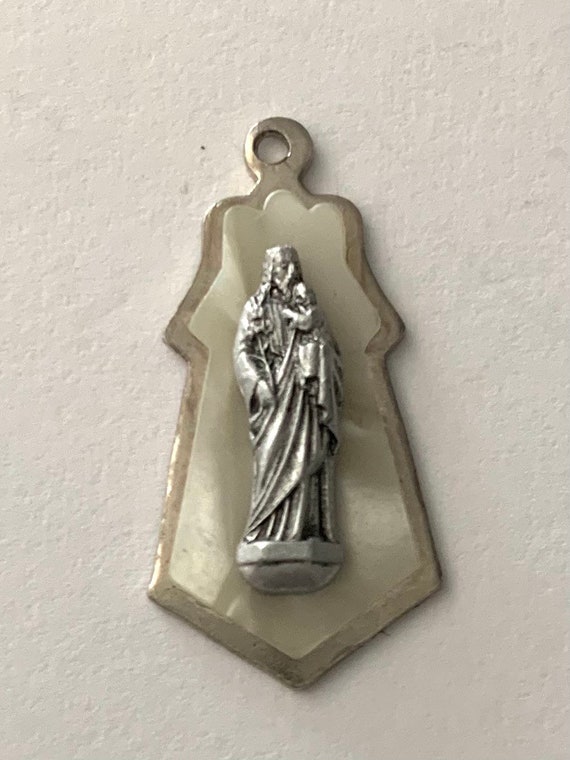 Saint Joseph pendant, Patron Saint religious meda… - image 3