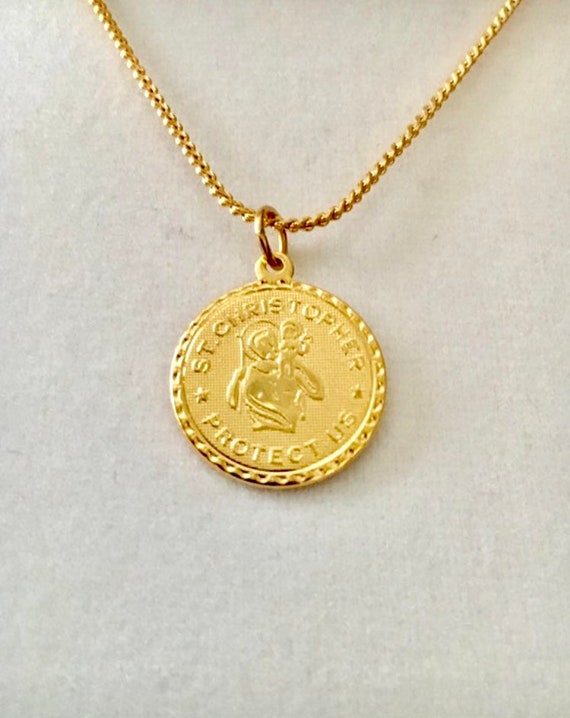 Our Lady of Fatima medal pendant silver plated snake chain 18/" necklace