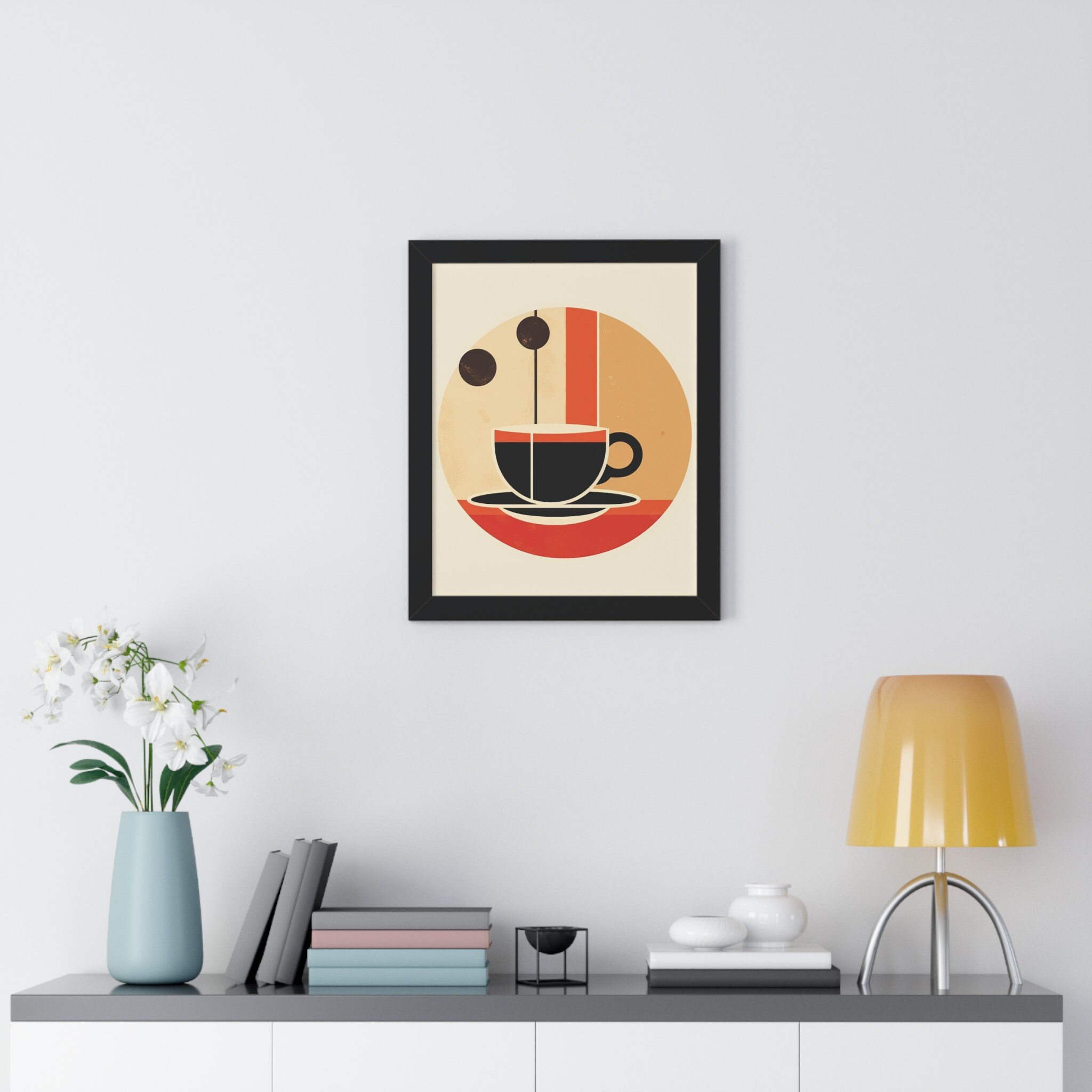 Circular Elegance: Italian Espresso Coffee Art Retro Poster Mid Century ...