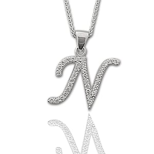 Collar con inicial / Collar con inicial de diamante en oro de 14k / Collar con letra de oro de 14k / Collar con diamante con una sola inicial / Regalo personalizado