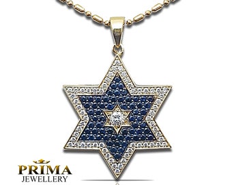 jewish star necklace-diamond star 