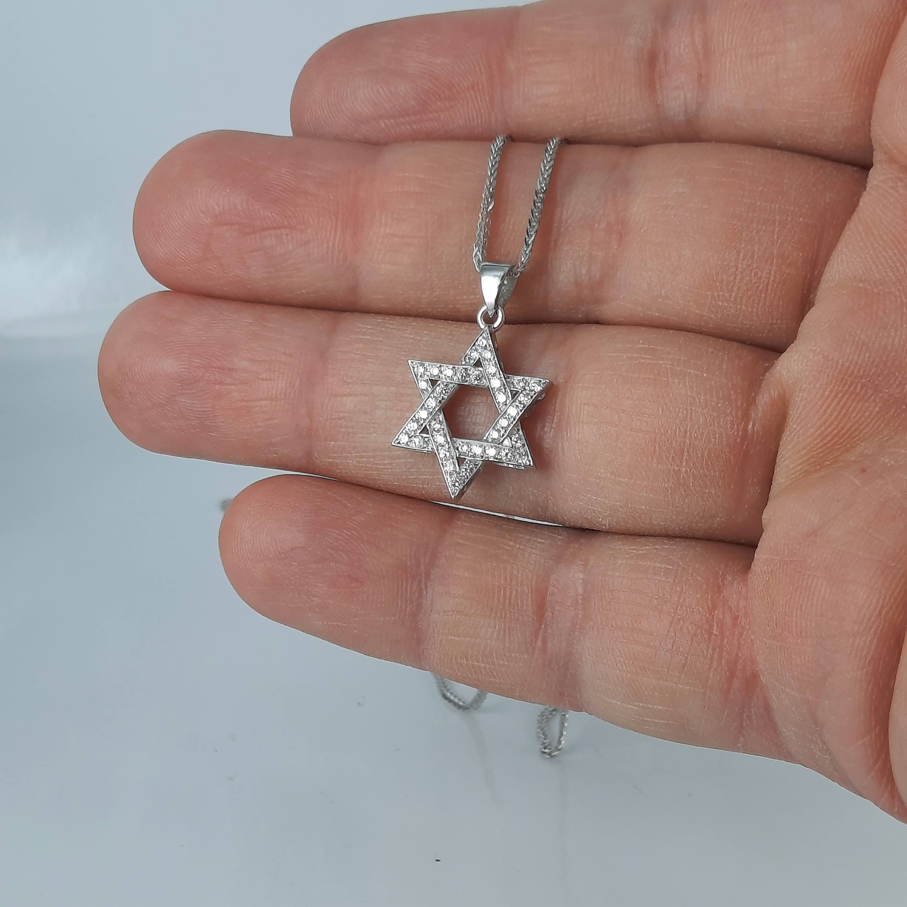 Jewish star diamond necklace deals