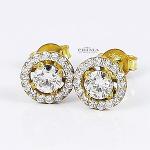 Elegant 0.60 CTW Diamond Stud Earrings in 14K Yellow Gold | Classic & Timeless Fine Jewelry | Dainty post earrings for her