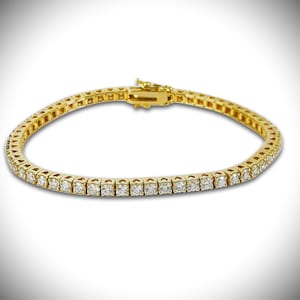 4.00 ct. bracelet / Diamond tennis bracelet 14kt / anniversary gift for wife / natural diamond tennis bracelet / heart diamond bracelet