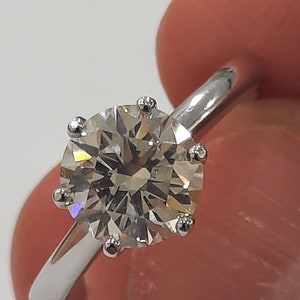 2.07 CT  H SI1 Natural diamond engagement ring | Solitaire diamond ring | One center stone ring for woman | promise ring | round diamond |
