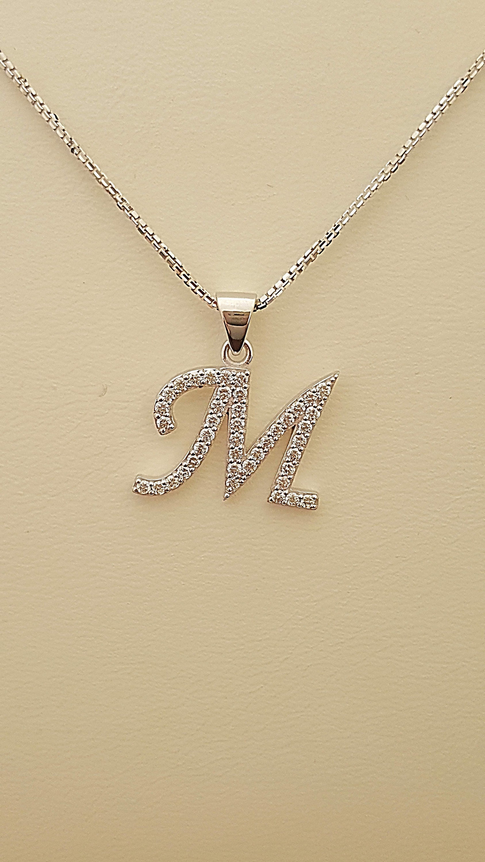Philip Jones Collana Iniziale Lettera 'M' Placcata Oro Rosa Con Cristalli Zircondia - Gioiello Donna In Sacchetto Regalo - 5