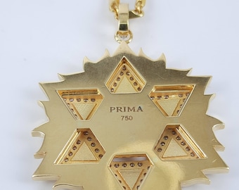 Collana con ciondolo a forma di stella di David placcata in Collana con ciondolo a forma di stella di David placcata in