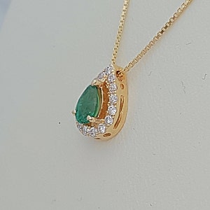 Emerald Necklace Small Pear Shape Natural Emerald and - Etsy