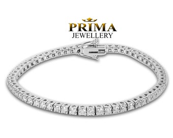 3.50 Ct Diamond Tennis Bracelet | 14K White Gold, SI1-H