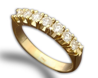 14k Gold Diamond Half Eternity Ring | 0.60 ct Wedding Band