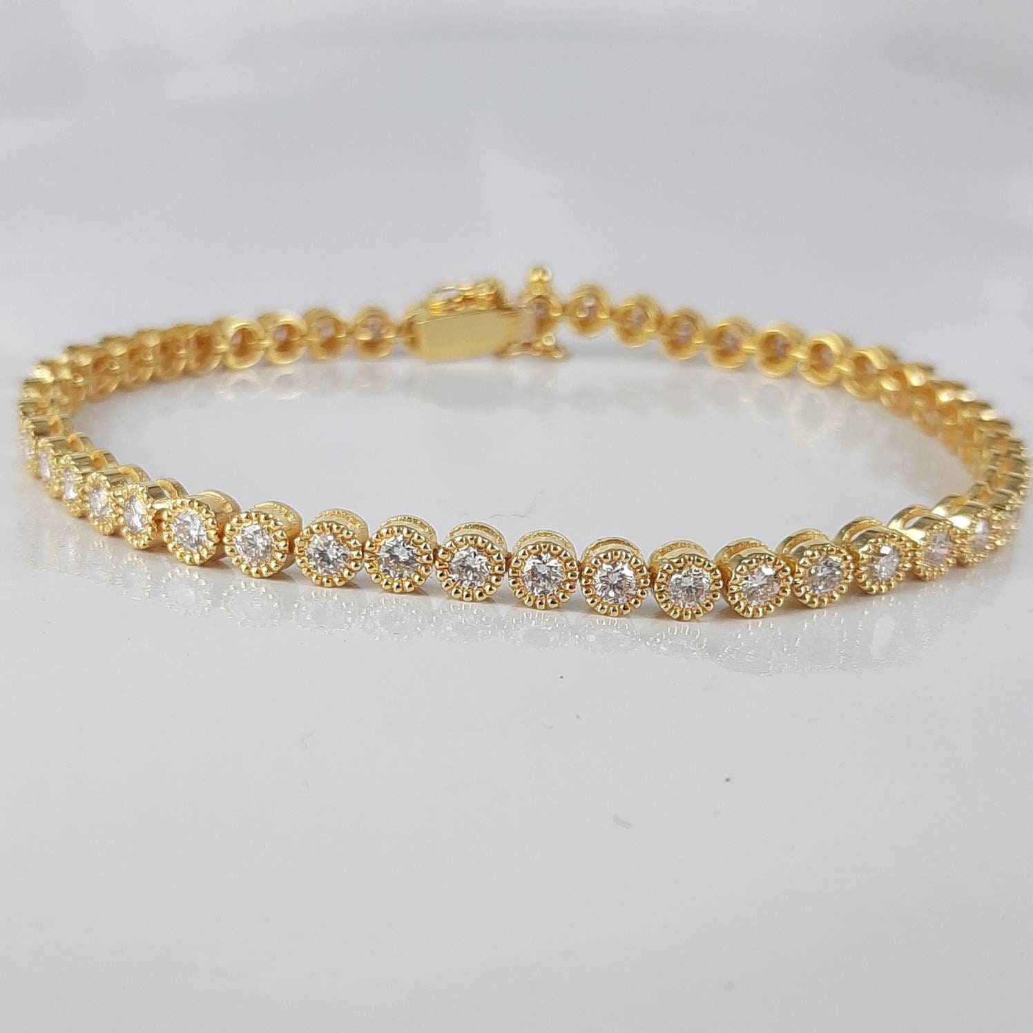 Yellow 14k 585 gold Monaliza hollow bracelet cb002y