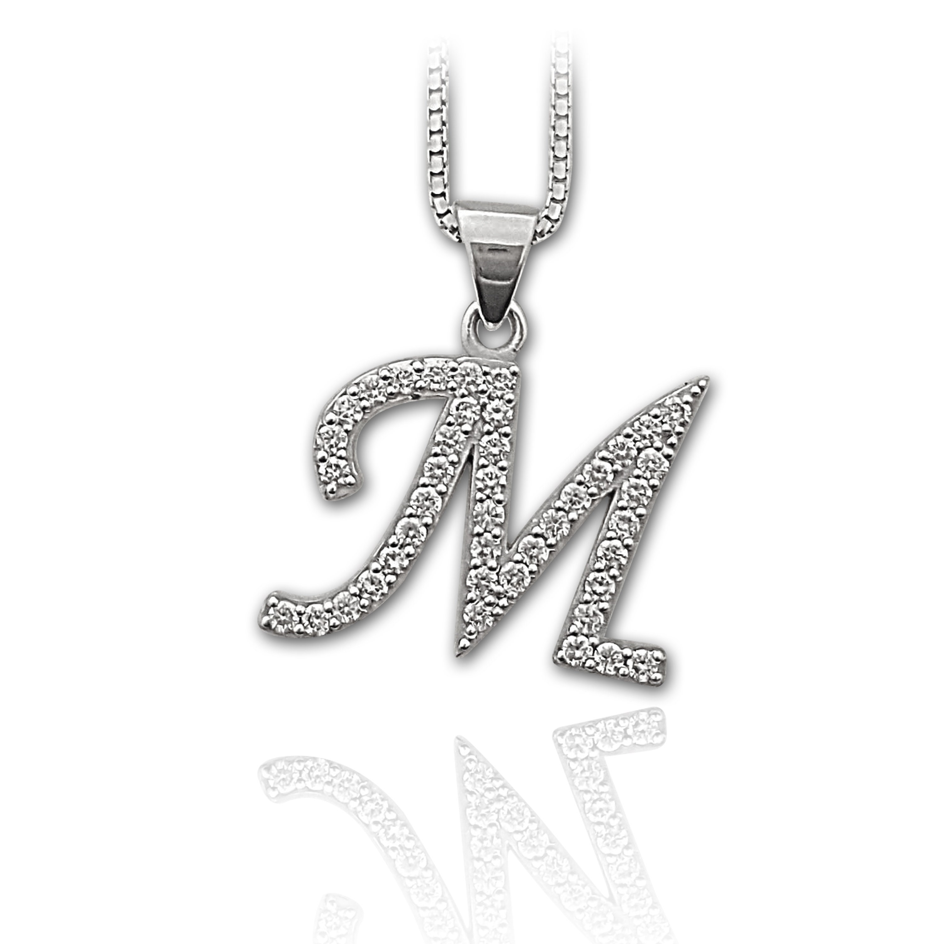 White Gold Diamond Solitaire Necklace M-Love