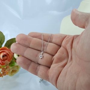 Small star of David pendant necklace in white gold and diamonds, Israeli jewelry, Judaica gift, Magen David necklace, Jewish star necklace