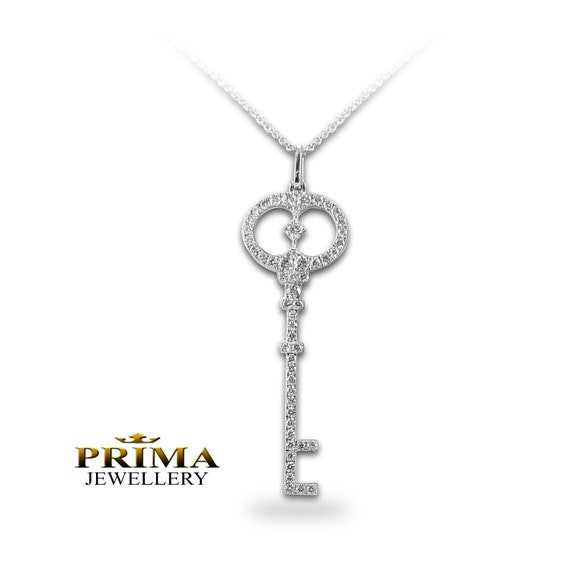 Buy MOM Heart Key Pendant with Round Diamond Accents, White & Rose Gold  Plated Two Tone Sterling Silver Online at Dazzling Rock