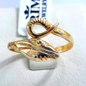 14k gold snake ring | Delicate serpent ring | Yellow gold snake ring
