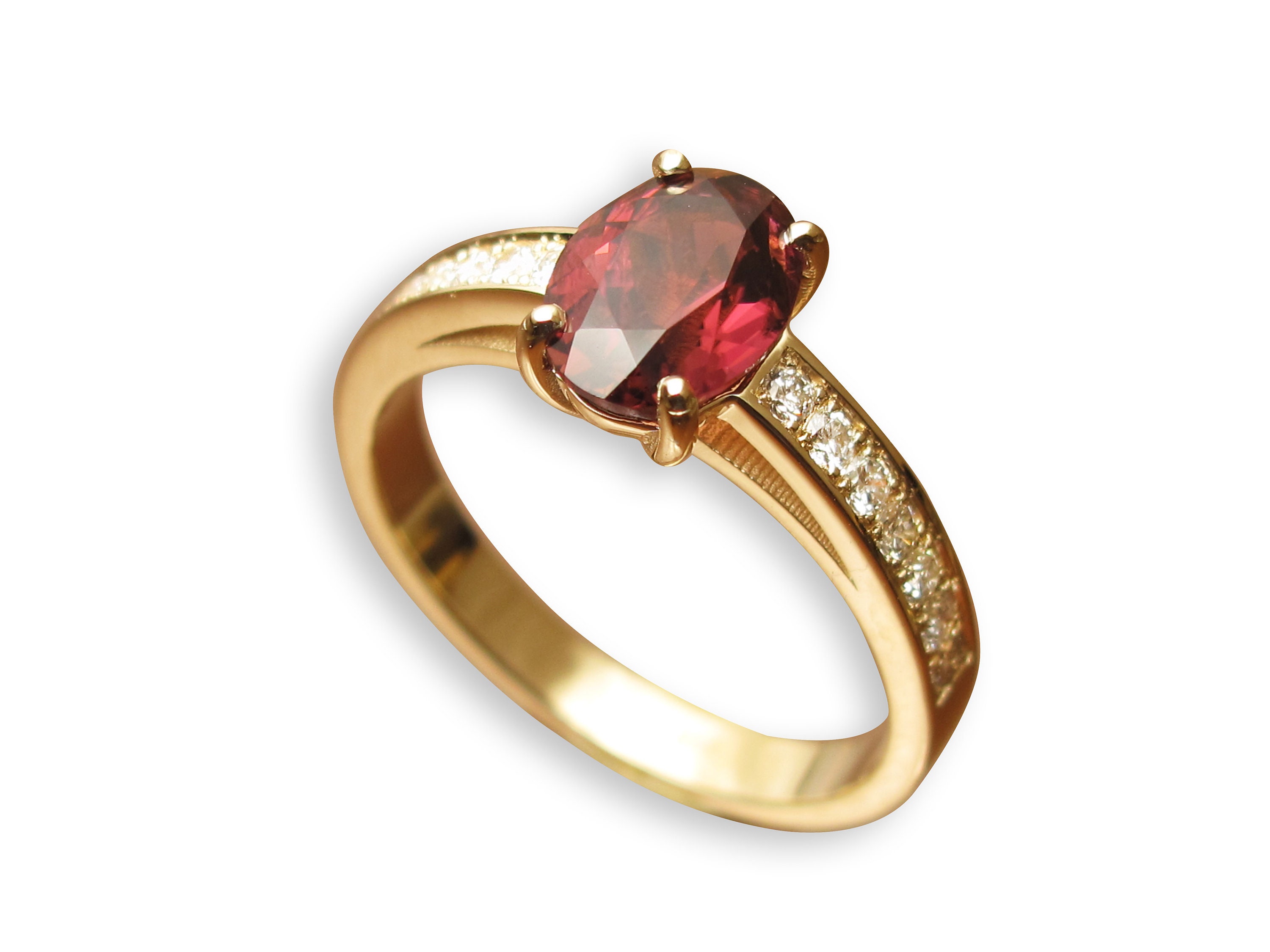 Pink tourmaline ring 1.50 ct oval shaped natural gemstone | Etsy