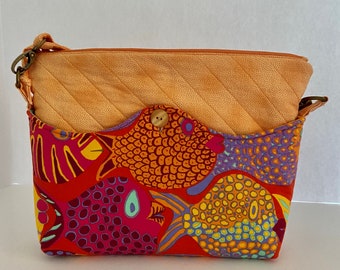 2 in 1 Purse - Whimsical Sea Fish and Blocks
