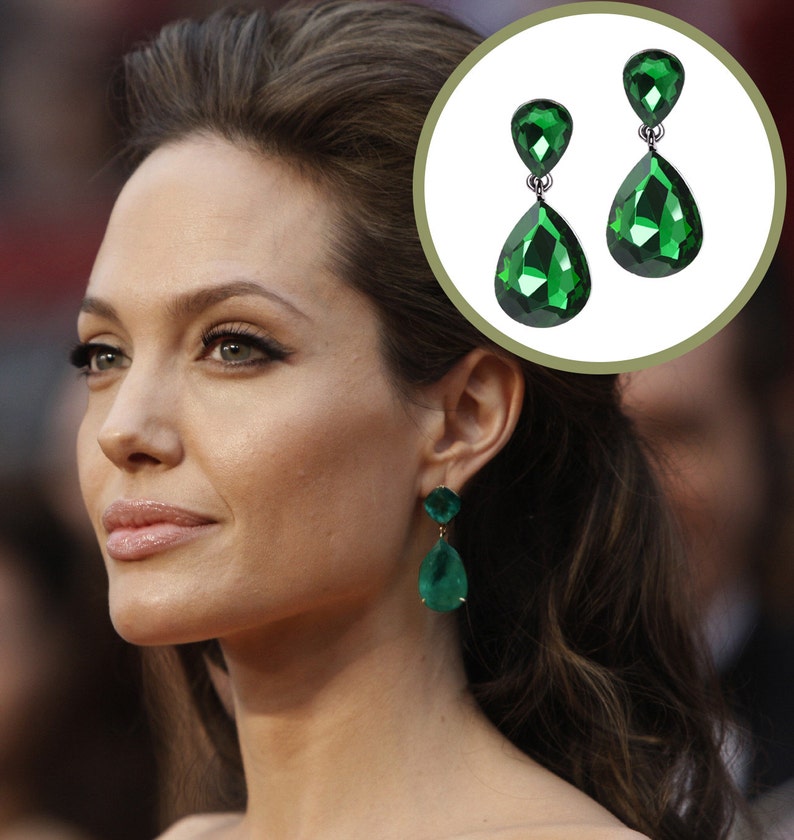 Beautiful Tear Drop Earrings as seen on Angelina Jolie image 1