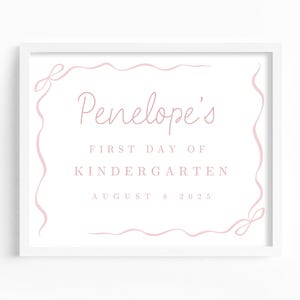 Pink Bow First & Last Day of School Sign: Editable Canva Template (Digital Download)