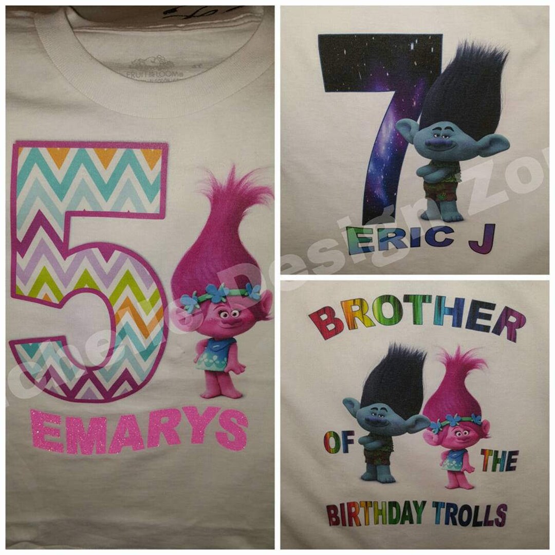 Trolls Birthday Personalized Shirts - Etsy