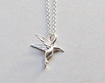 Sterling Silver Hummingbird Necklace.