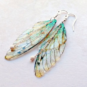 Fairy Wing Earrings, Gifts under 25, Fairy Jewellery, Fantasy Earrings, Summer Earrings, Birthday gifts for girls, Festival Earrings image 2