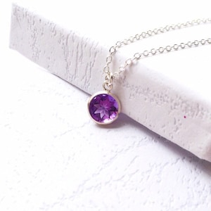 Sterling Silver Amethyst Necklace, Purple Amethyst Pendant, Amethyst Jewellery, February Birthstone, February birthday gift.